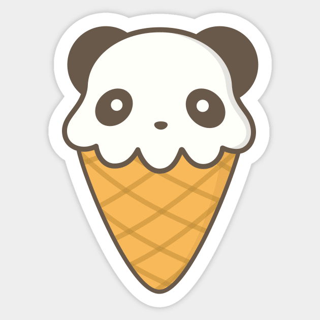 Cute and Kawaii Panda Ice Cream Sticker by happinessinatee